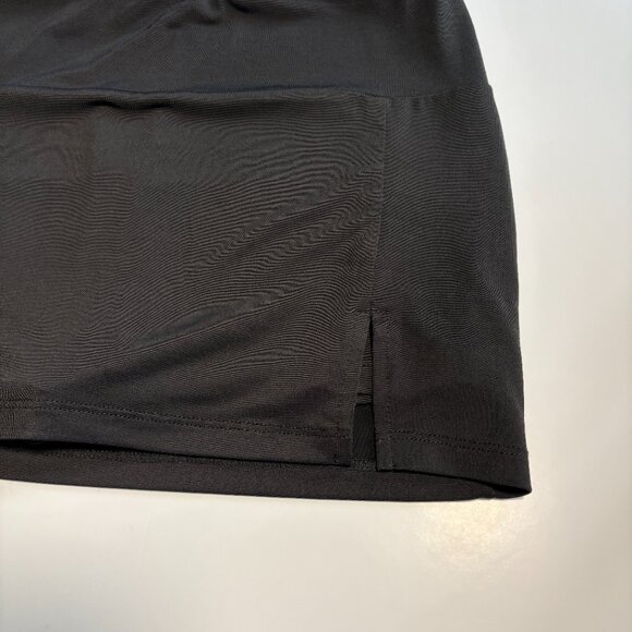 White Fox Boutique Black Stretchy Mini Skort with Slit Size Small - Picture 2 of 8